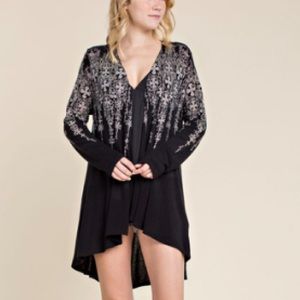 Rhinestone Cascading Cross Cardigan